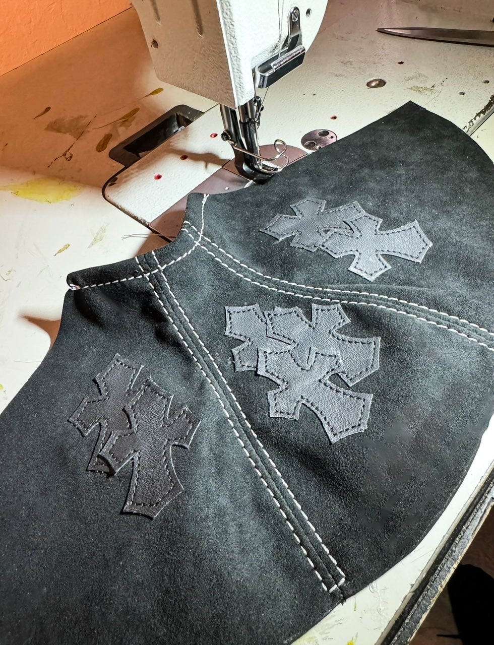 LIMITED RUN "Chrome Hearts" style Shiftboot with Leather Cross Patches